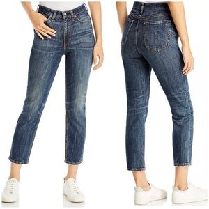 Rag & Bone Nina High Rise Ankle Slim Straight Cigarette Jeans Size 24 Tanzanite